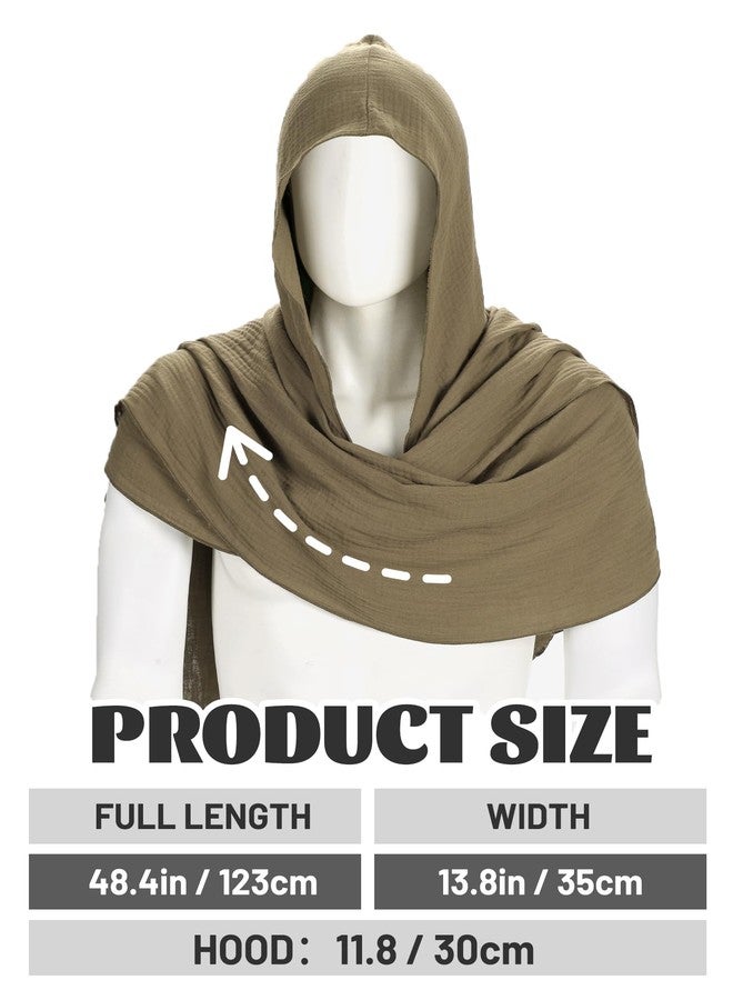 Ultrafun Medieval Renaissance Shawl Scarf Cape Men Women Multifunctional Hooded Cowl Halloween Cosplay Costume Accessories (Green) - Image 2